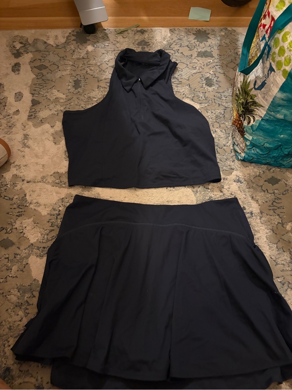 Old Navy Navy Athletic Skirt Set with Matching Sleeveless Polo Top